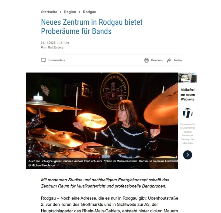 Archivvorschau: Neues Zentrum in Rodgau bietet Proberäume für Bands – Offenbach-Post
