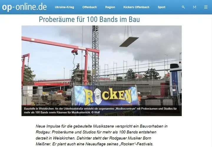 Archivvorschau: Proberäume für 100 Bands im Bau – Offenbach-Post