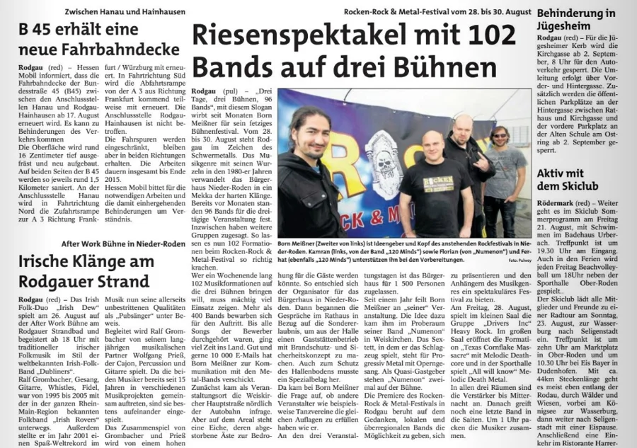 Archivvorschau: Die Rodgau Post vor dem Festival – Rodgau Post