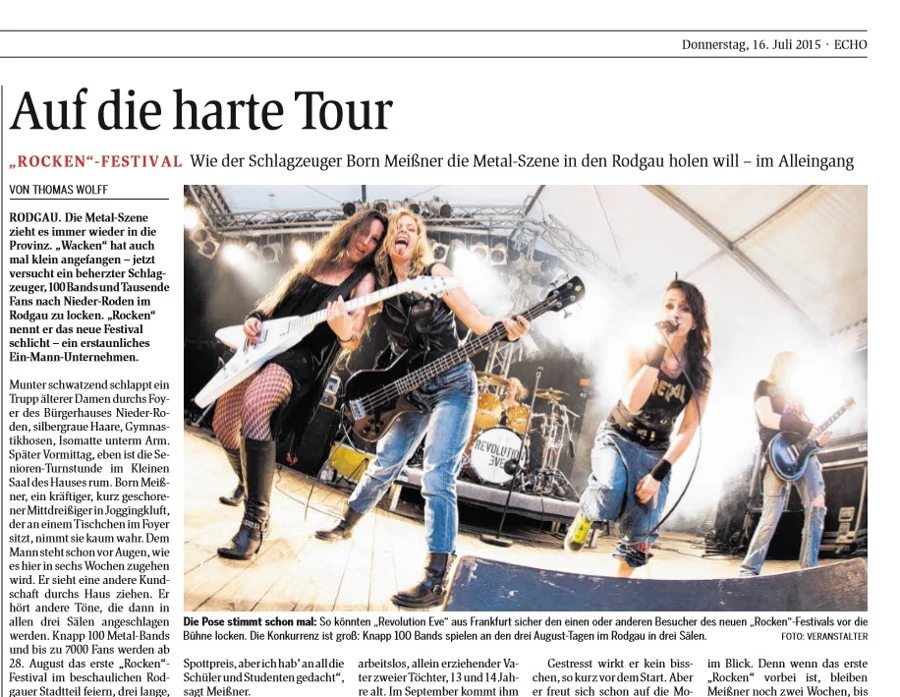 Archivvorschau: Das Echo vor dem ROCKEN-Festival – Darmstädter Echo